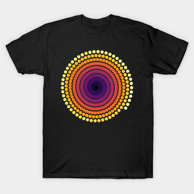 Single Spiral Inferno Galaxy | Light Volcano Yellow Red Black T-Shirt by aRtVerse